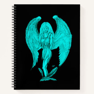 Cuaderno Ángel, diseño negro y verde