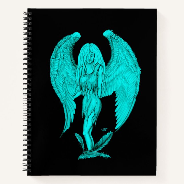 Cuaderno Ángel, diseño negro y verde (Anverso)