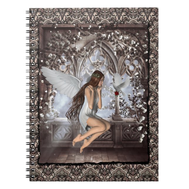 Cuaderno Ángel gótico y su paloma (Frente)