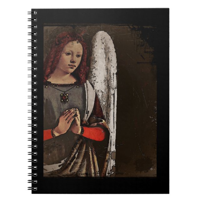 Cuaderno Ángel Gracioso doblado las manos (Frente)