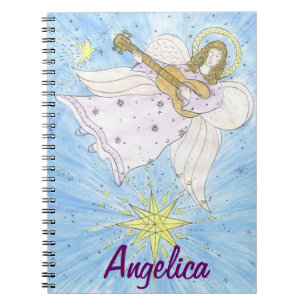 Cuaderno Ángel musical, personalizado con nombre