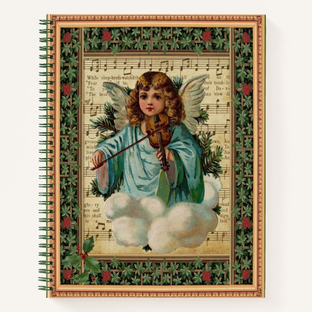 Cuaderno Ángel navidad con violín (Anverso)
