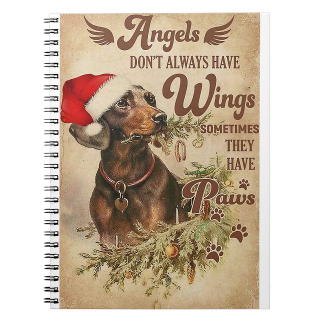 Cuaderno Angel Navidades Dachshunds (Frente)