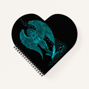 Cuaderno Ángel perdido en el amor, negro y verde diseño