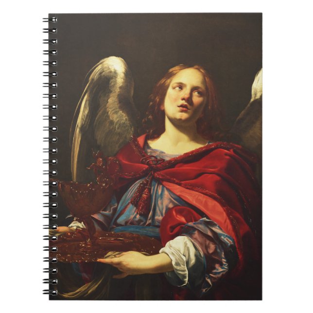 Cuaderno Ángel sosteniendo el recipiente y la toalla  (Frente)