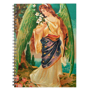 Cuaderno Ángel sosteniendo una rama floral