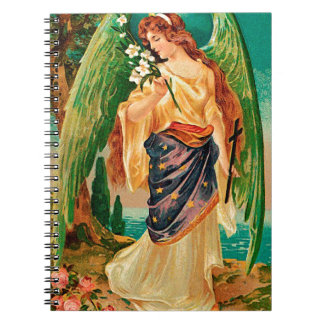 Cuaderno Ángel sosteniendo una rama floral
