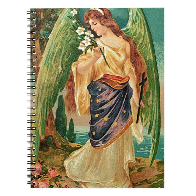 Cuaderno Ángel sosteniendo una rama floral (Frente)