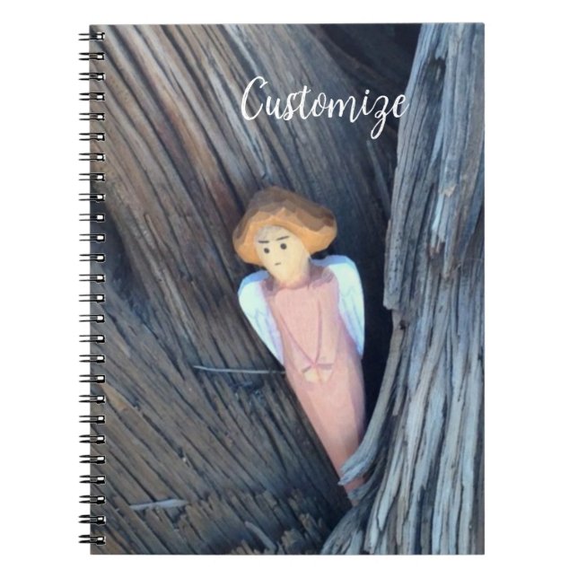 Cuaderno Ángel tallado en árbol Thunder Cove (Frente)