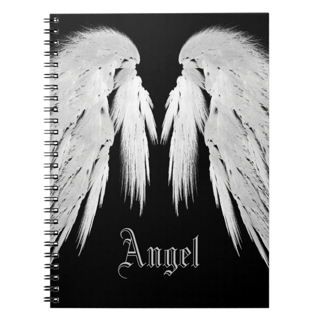 Cuaderno ANGEL WINGS Gray Touathers Nombre personalizado (Frente)