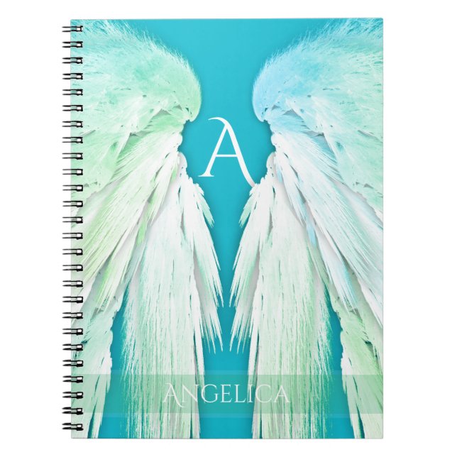 Cuaderno ANGEL WINGS Monograma Nombre Ombre fresco (Frente)