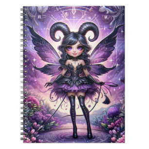 Cuaderno Angelina Purple Gothic Fairy Escorpio Cuernos Zodi