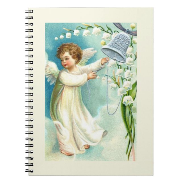 Cuaderno Angelito con campana azul  (Frente)