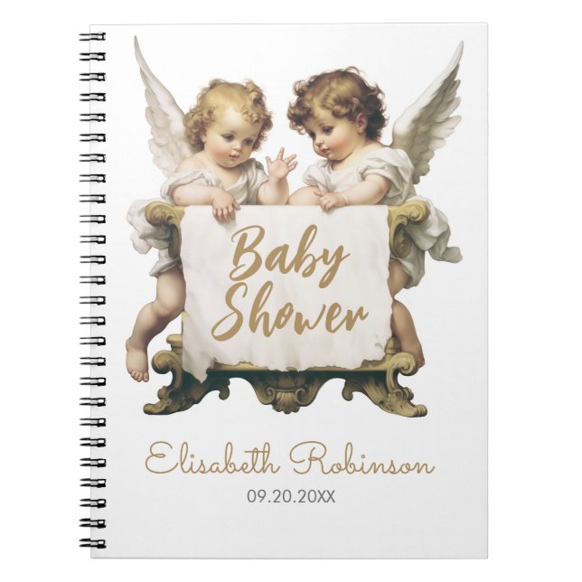 Cuaderno Angels Baby Shower Personalizado (Frente)