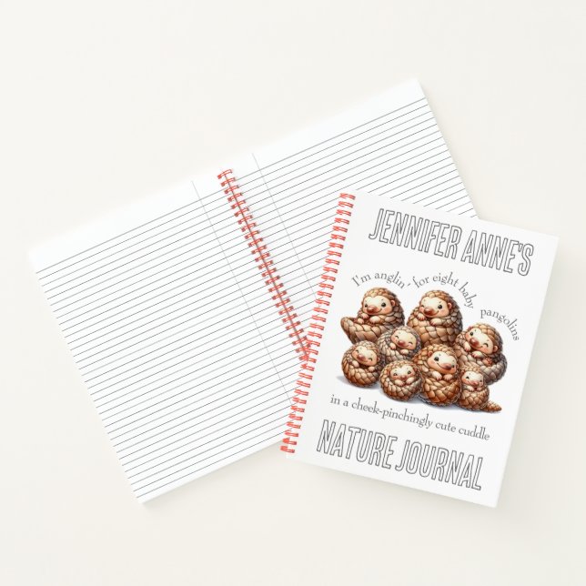 Cuaderno Anglin Adorable para 8 Pangolines Cuddling (Interior)