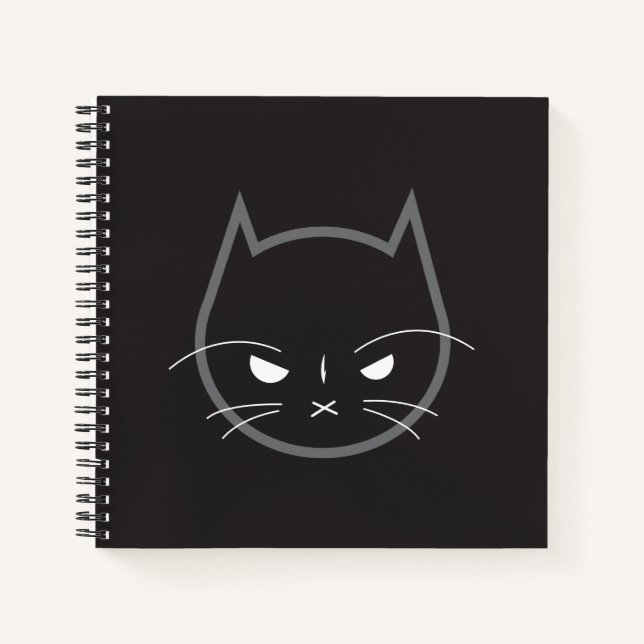 Cuaderno Angry Cat 8.5" x 8.5" Bloc de notas en espiral (Anverso)
