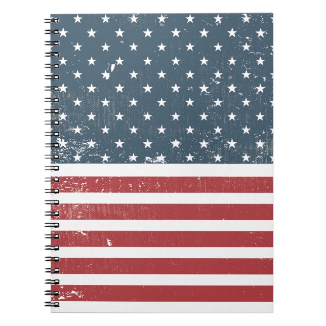Cuaderno angustiada bandera estadounidense (Frente)