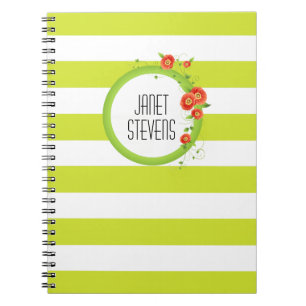 Cuaderno Anillo de lapachos personalizados a rayas