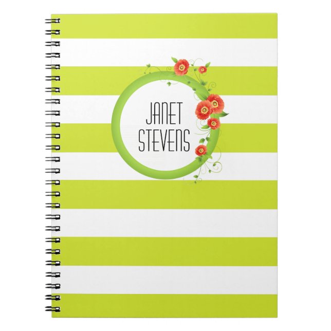 Cuaderno Anillo de lapachos personalizados a rayas (Frente)