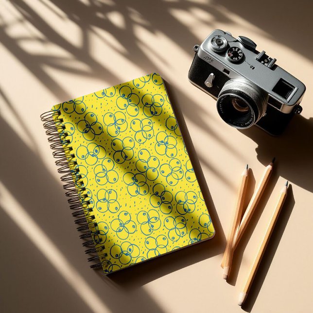 Cuaderno Anillos de garabato de cobalto: patrón moderno (Subido por el creador)
