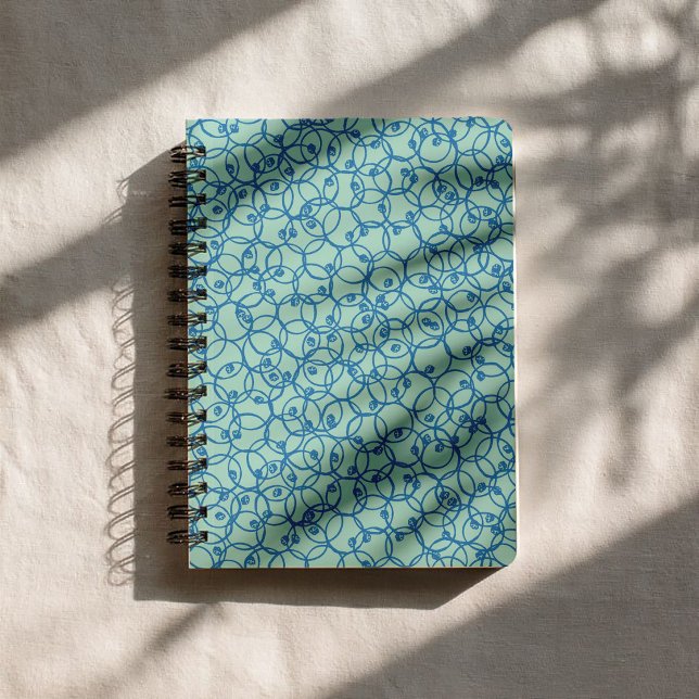Cuaderno Anillos de garabato de cobalto – Patrón moderno mi (Subido por el creador)