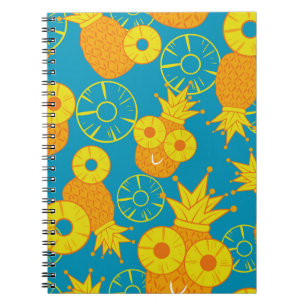 Cuaderno Anillos de piña: Vintage Personalizado de Doodle.