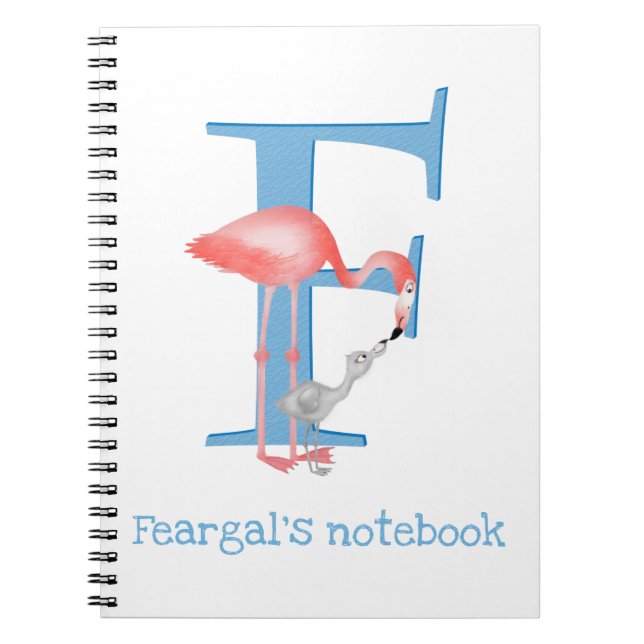 Cuaderno Animal ABC F es para flamingo bloc de notas (Frente)