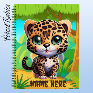Cuaderno Animal de la jungla de Safari Cat de Cute Leopard 