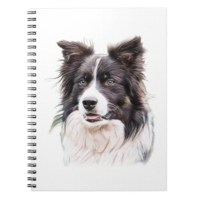 Cuaderno Animal de Perro Collie Fronterizo (Frente)