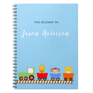 Cuaderno animal lindo del tren