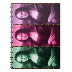 Cuaderno Animal Mona Lisa Imprimir púrpura rosa verde