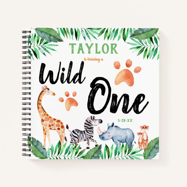 Cuaderno Animal salvaje de un Safari Invitado Fiesta de cum (Anverso)