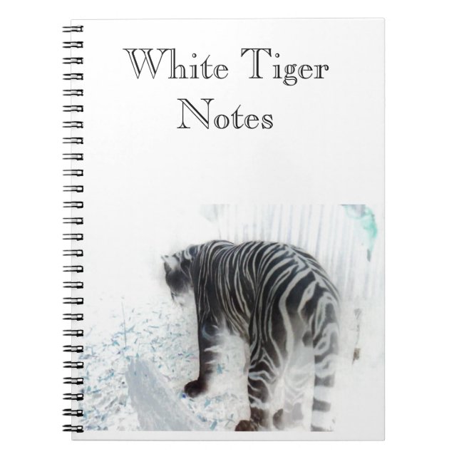 Cuaderno Animal salvaje del tigre blanco (Frente)