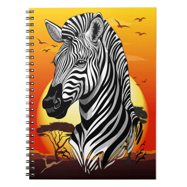 Cuaderno Animal silvestre de la sabana africana cebra (Frente)