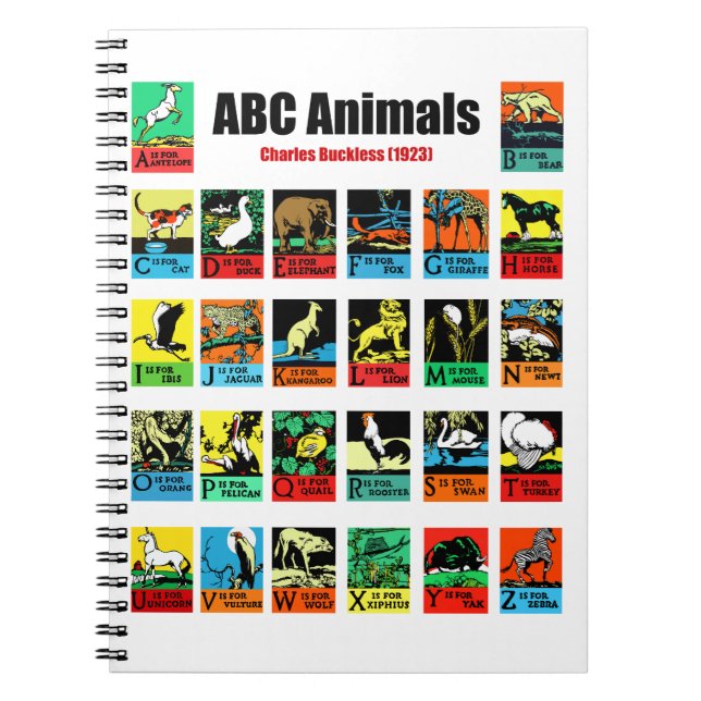 Cuaderno Animales ABC, Charles Buckles (1923) (Frente)