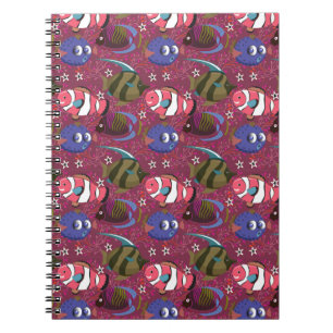 Cuaderno Animales acuáticos patrón vida submarina del océ