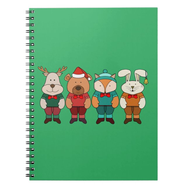 Cuaderno Animales adorables listos para el invierno (Frente)