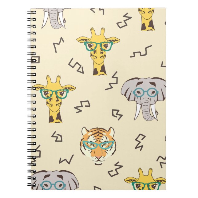 Cuaderno Animales Africanos: Patrón Continuo y Lindo (Frente)