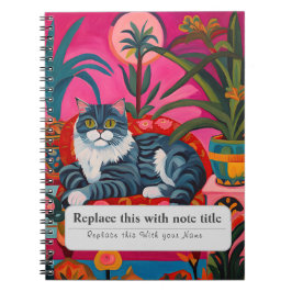 Cuaderno Animales caprichosos personalizados - Gato curado+