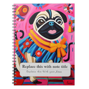 Cuaderno Animales caprichosos personalizados - Pug Cute