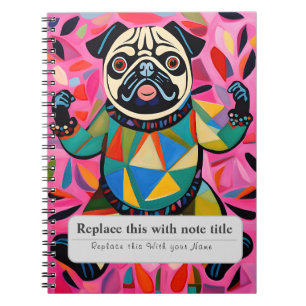 Cuaderno Animales caprichosos personalizados - Pug Cute
