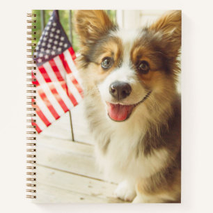 Cuaderno Animales de bebé más afectados   Corgi de bandera 