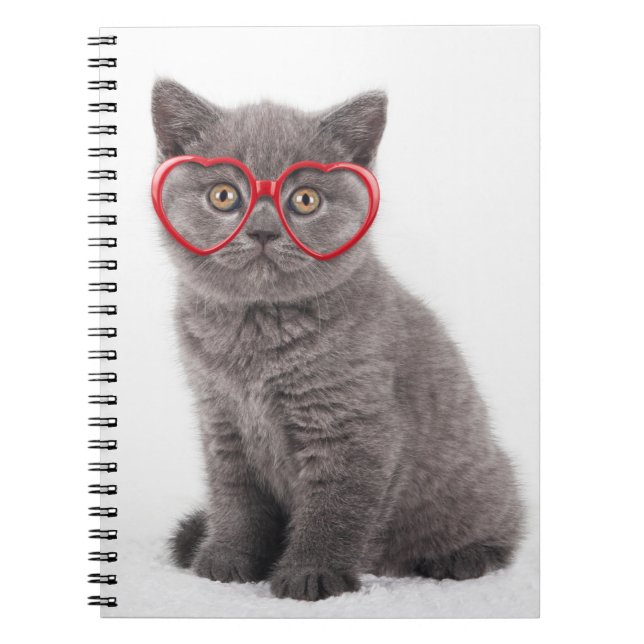 Cuaderno Animales de bebé más afectados | Gafas de corazón  (Frente)