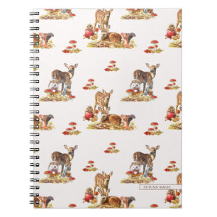 Cuaderno Animales de bosque encantadores Patrón de arte oto