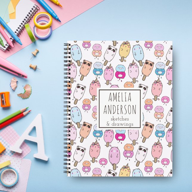 Cuaderno Animales de granja adorables y lindos Kawaii con n (Subido por el creador)