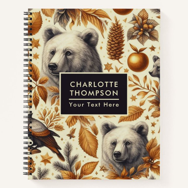 Cuaderno Animales de invierno vintage (Anverso)