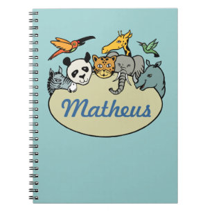 Cuaderno animales de la familia de zoológicos personalizado