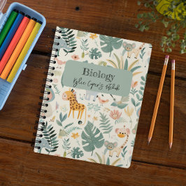 Cuaderno Animales De La Jungla Pastan A Niños Personalizado
