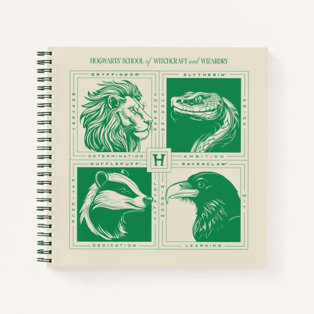 Cuaderno Animales de las Casas de HOGWARTS™ Grid (Anverso)