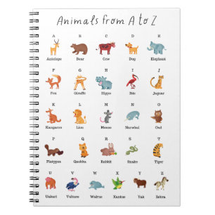 Cuaderno Animales del aprendizaje escolar de A a Z
